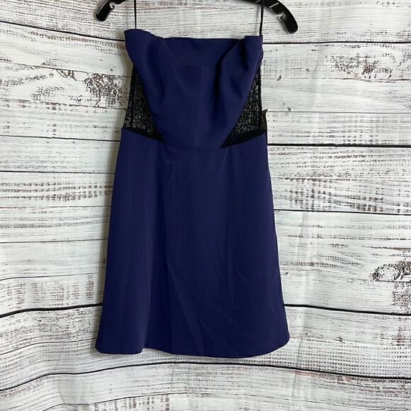 Rachel Rachel Roy guest list mesh strapless bandeau dress African violet - Picture 4 of 12